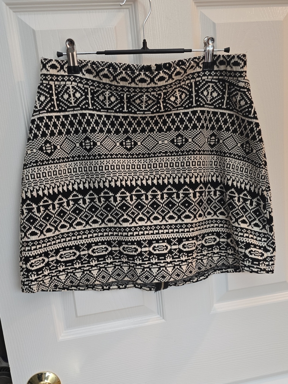 Black & White Patterned Mini Skirt